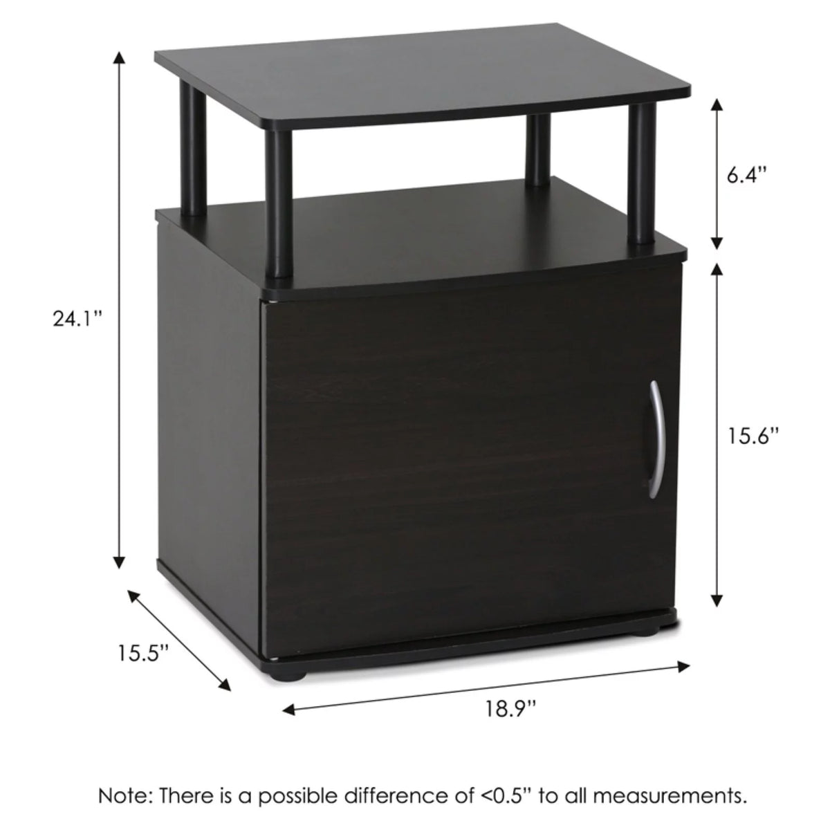 Black Engineered Wood End Table Set of 2 O9889