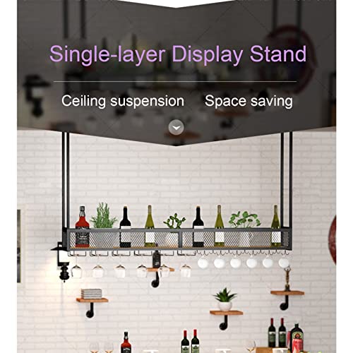 Hanging Wine Rack, 1-layer Wrought Iron Shelving N60192
