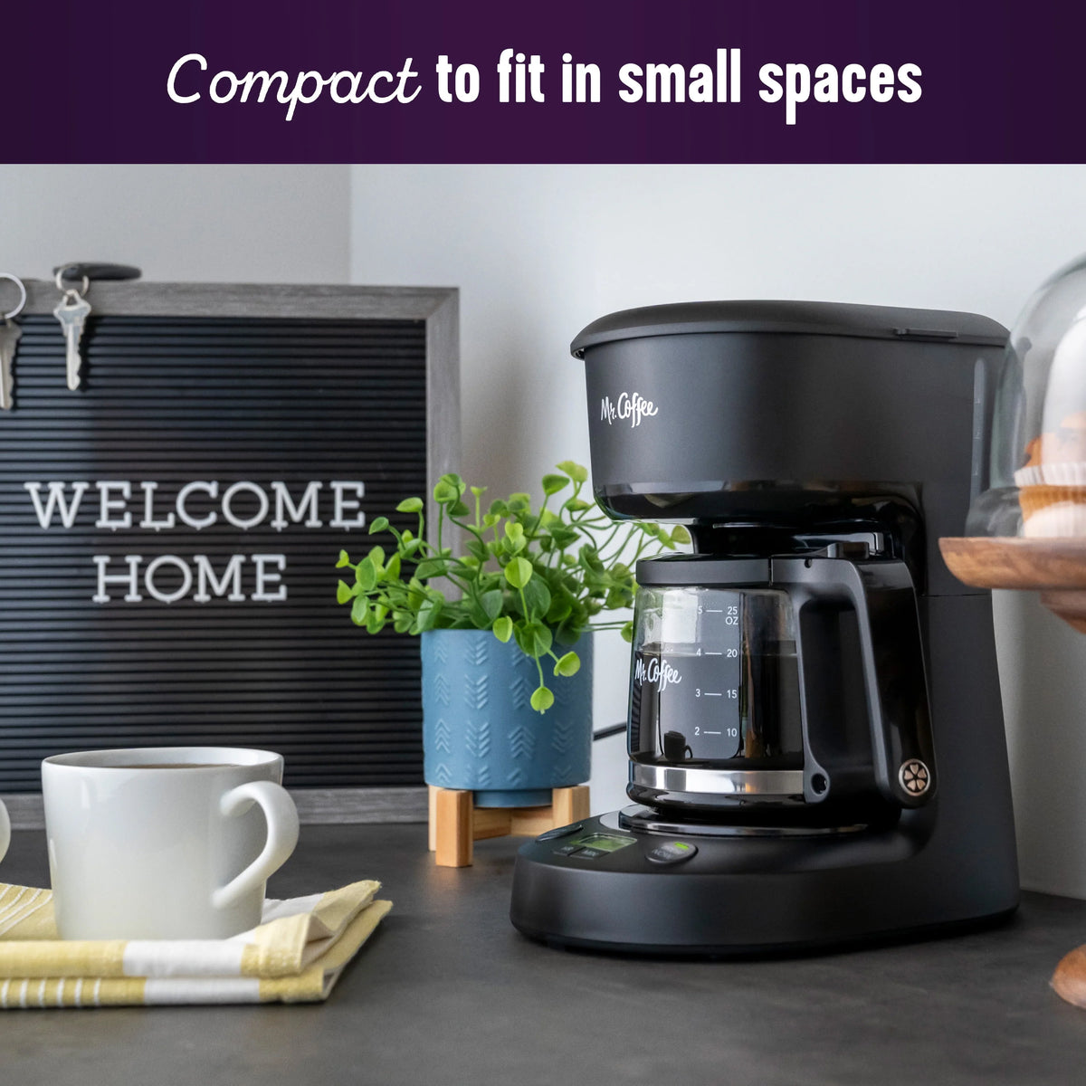 25 oz. Mini Brew Black Programmable Coffee Maker Q6865