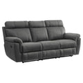 Microfiber Double Reclining Sofa with Cup Holders in Gray W808