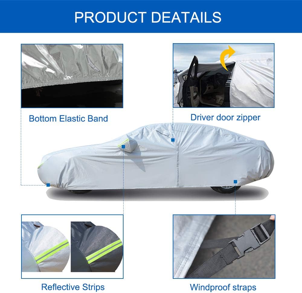 6 Layers Waterproof Car Cover 193 X72 X59 inches H48063