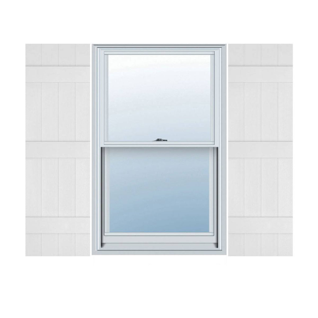 White Vinyl Board-n-Batten Shutters R891112