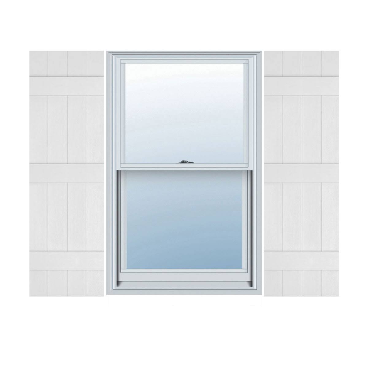 White Vinyl Board-n-Batten Shutters R891112