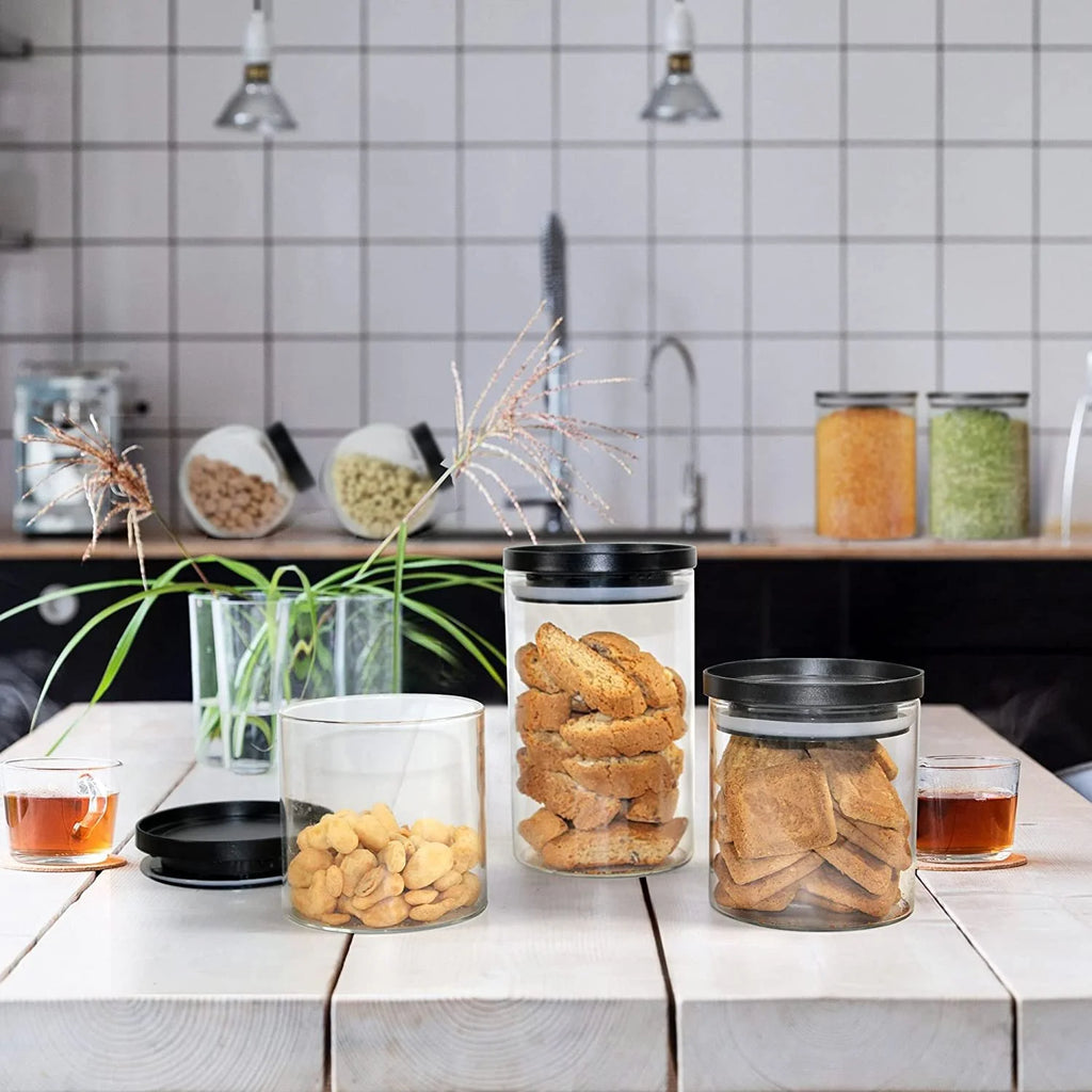 Glass Food Storage Jars 9 Pack of 16oz with Airtight Lids G229