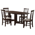 5 Piece Extendable Rubber Wood Dining Table and Chairs Set K60291
