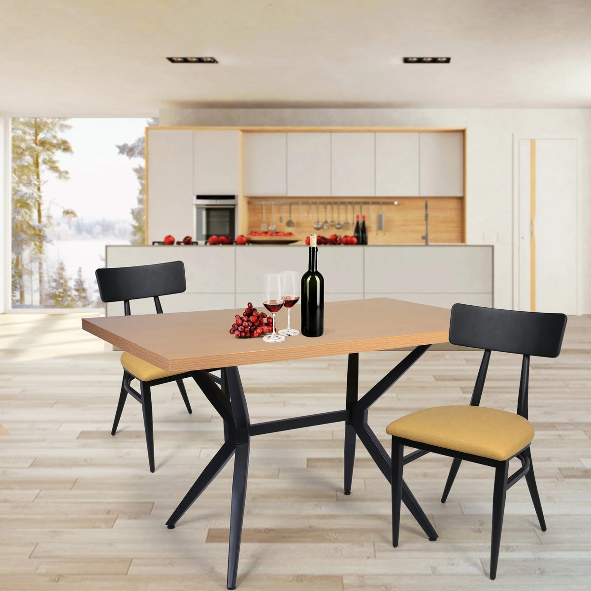 48"x30" Dining Table with Solid Metal Legs P244655