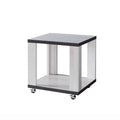 White and Gray MDF End Table with Wooden Open Bottom Shelf X572135