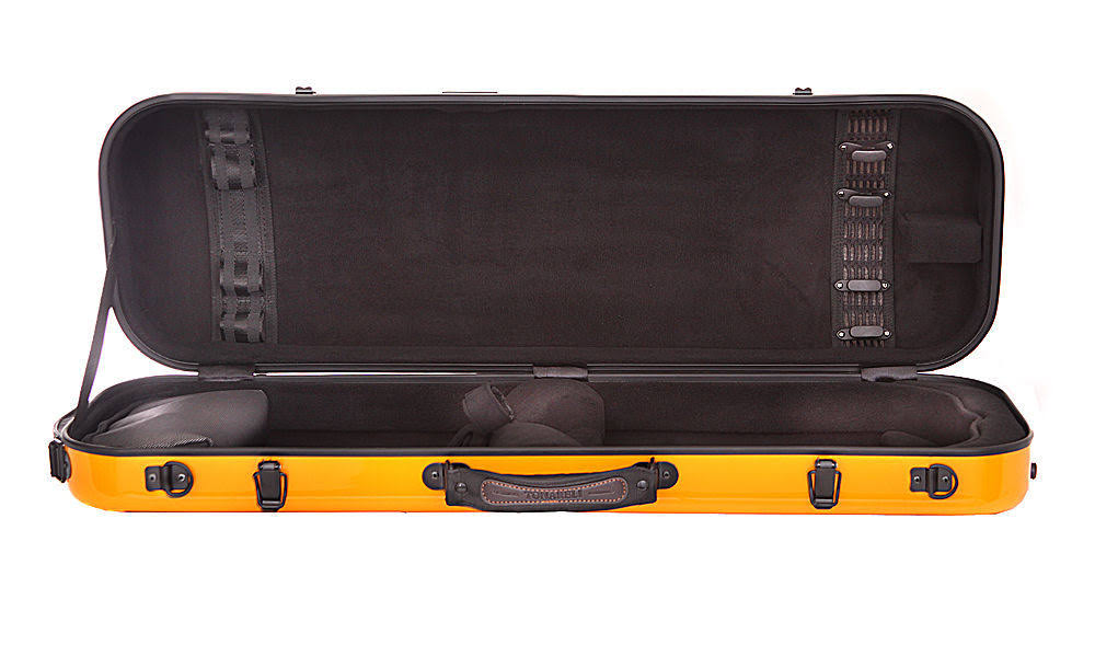 Oblong Fiberglass Violin Case Orange 4/4 Z954