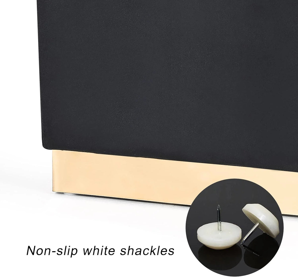 Black Velvet Square Ottoman H187115