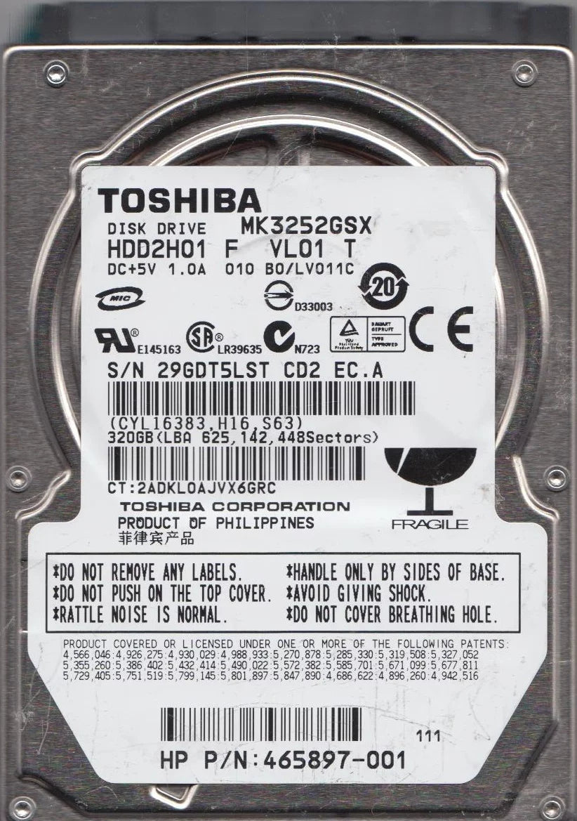 320GB SATA 2.5 Hard Drive U611796