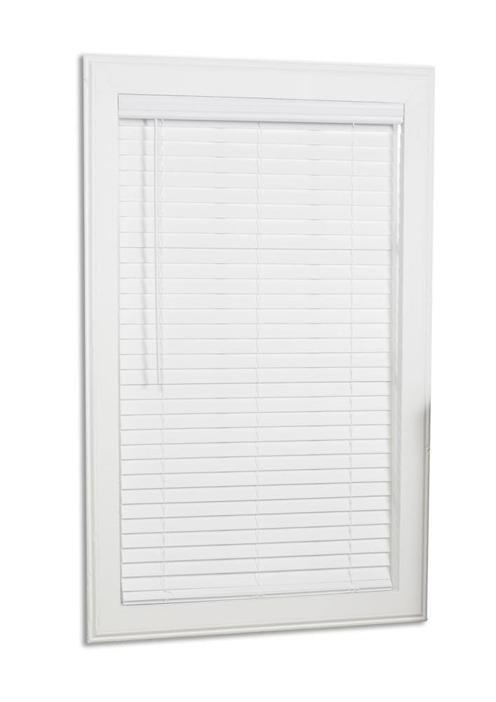Cordless White Faux Wood Room Darkening Horizontal Blinds X440