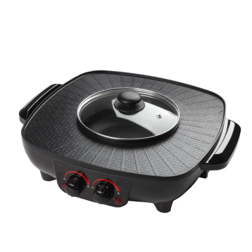 Electric Hot Pot with Square Smokeless BBQ Grill and Electric Baking Tray C41455