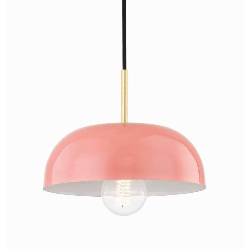 1-Light Large Pendant Aged Brass & Cream Z521