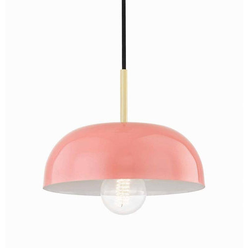 1-Light Large Pendant Aged Brass & Cream Z521