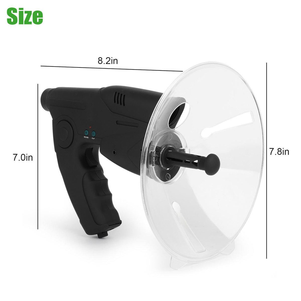 Parabolic Sonic Listening Device Microphone Amplifier 8X Bionic Ear N262