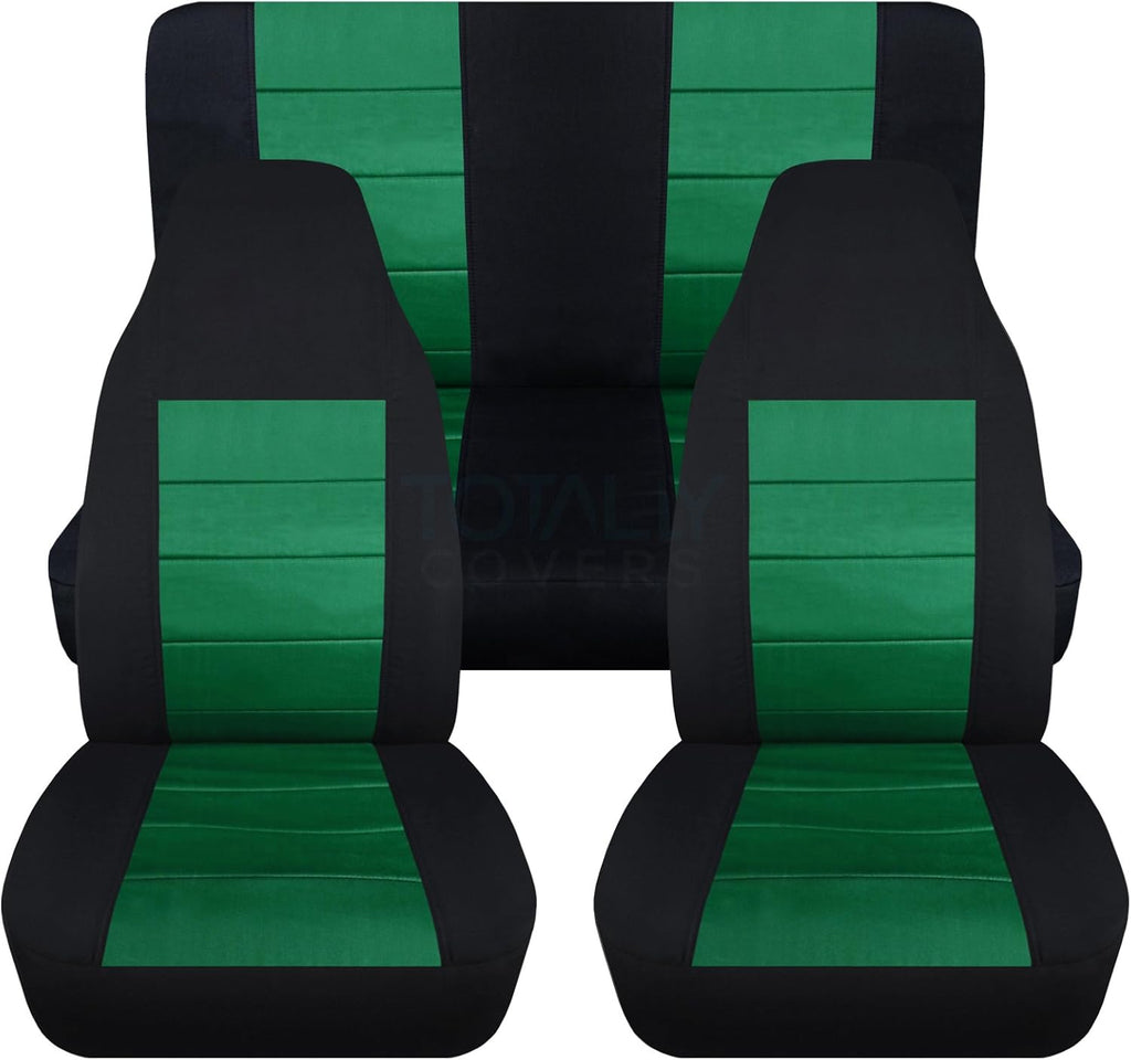 Black & Purple Full Set Front & Rear Seat Covers for 2-Door Jeep Wrangler TJ M876