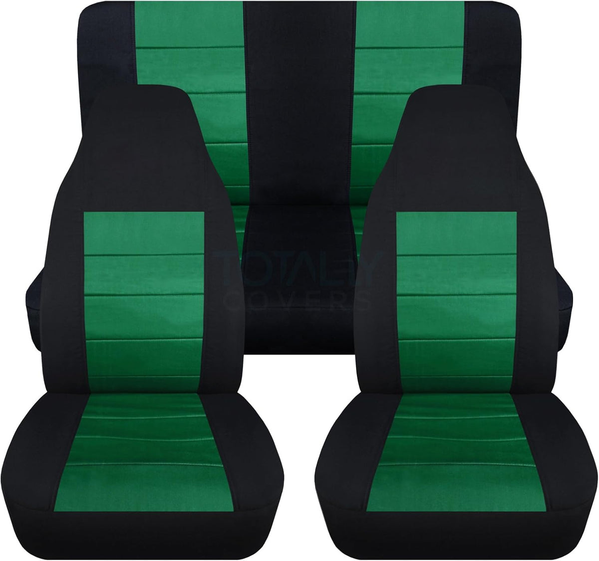 Black & Purple Full Set Front & Rear Seat Covers for 2-Door Jeep Wrangler TJ M876
