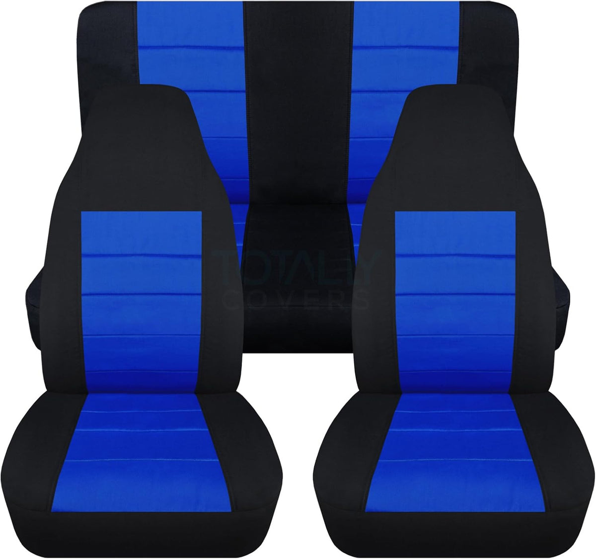 Black & Purple Full Set Front & Rear Seat Covers for 2-Door Jeep Wrangler TJ M876