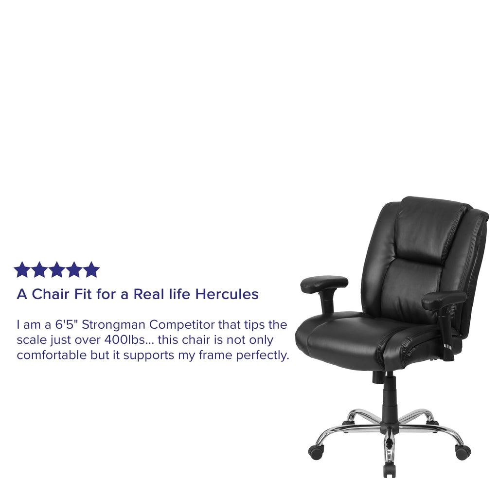 Black LeatherSoft Ergonomic Task Office Chair Q4736