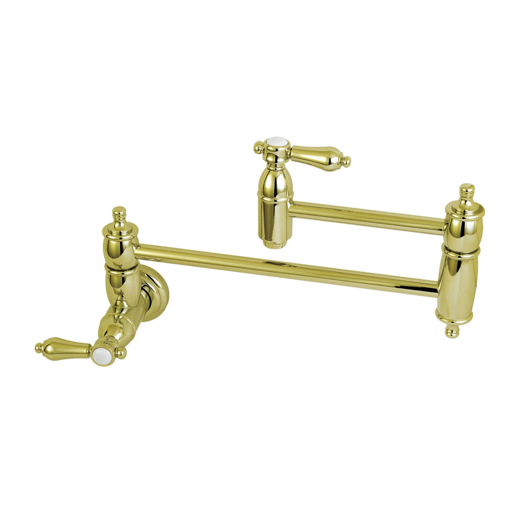 Polished Brass Wall Mount Pot Filler Kitchen Faucet G7073