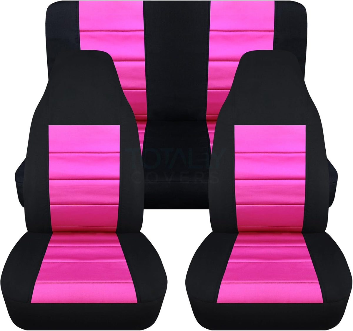 Black & Purple Full Set Front & Rear Seat Covers for 2-Door Jeep Wrangler TJ M876