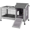 Rabbit Hutch Bunny Cage Guinea Pig House with Wheels G741