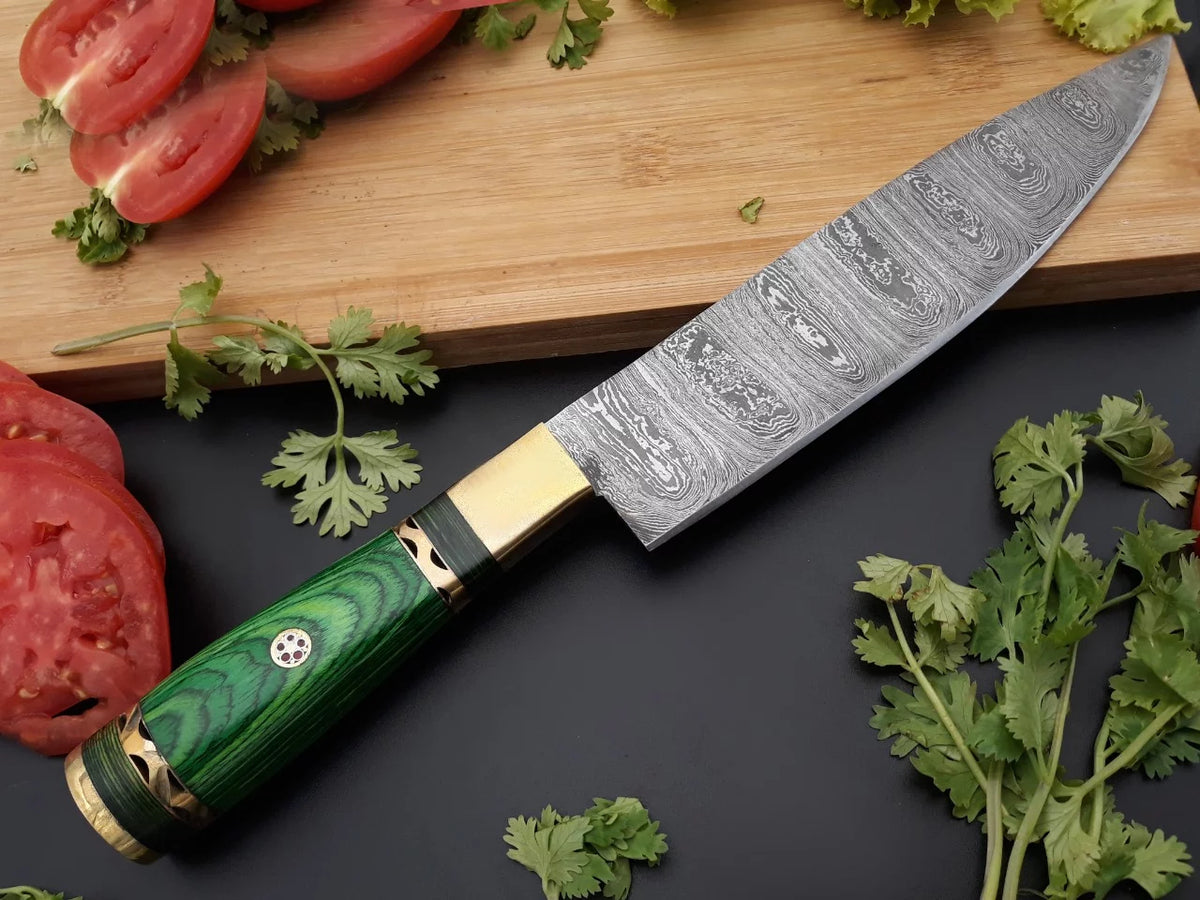 Handmade Damascus Chef Knife Fixed Blade R290