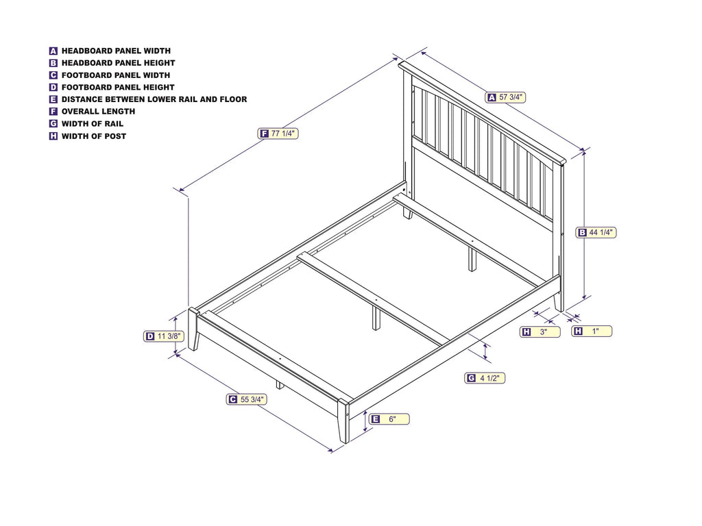 Walnut Bed S12199