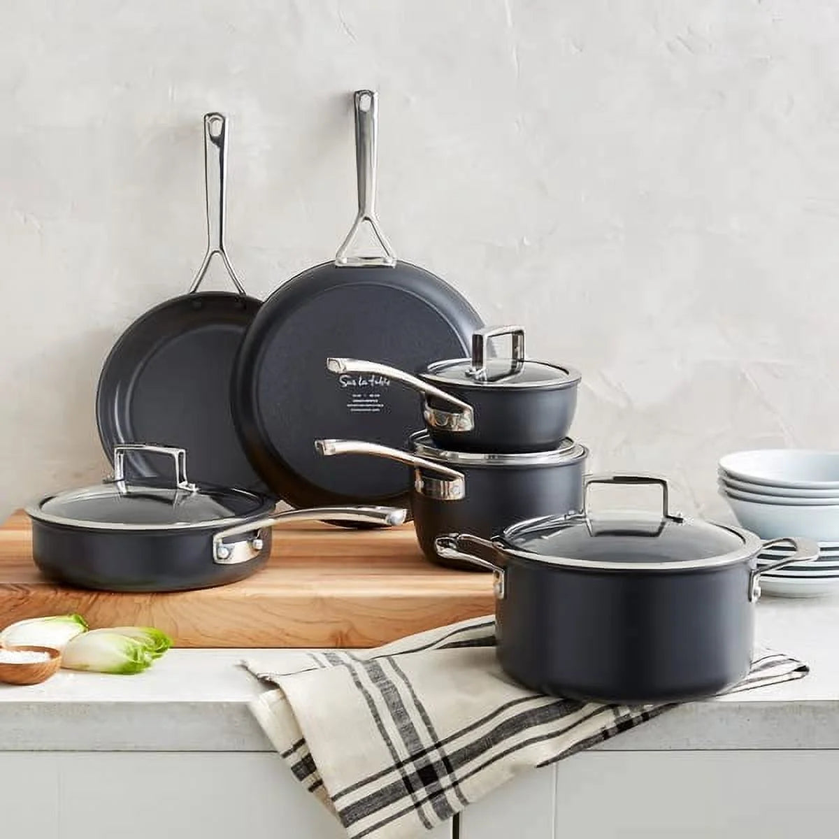 Hard Anodized Ceramic Nonstick 10-Piece Cookware Set F1035