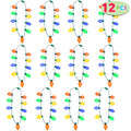 12 Piece Christmas LED Light Up Bulb Necklaces U15381