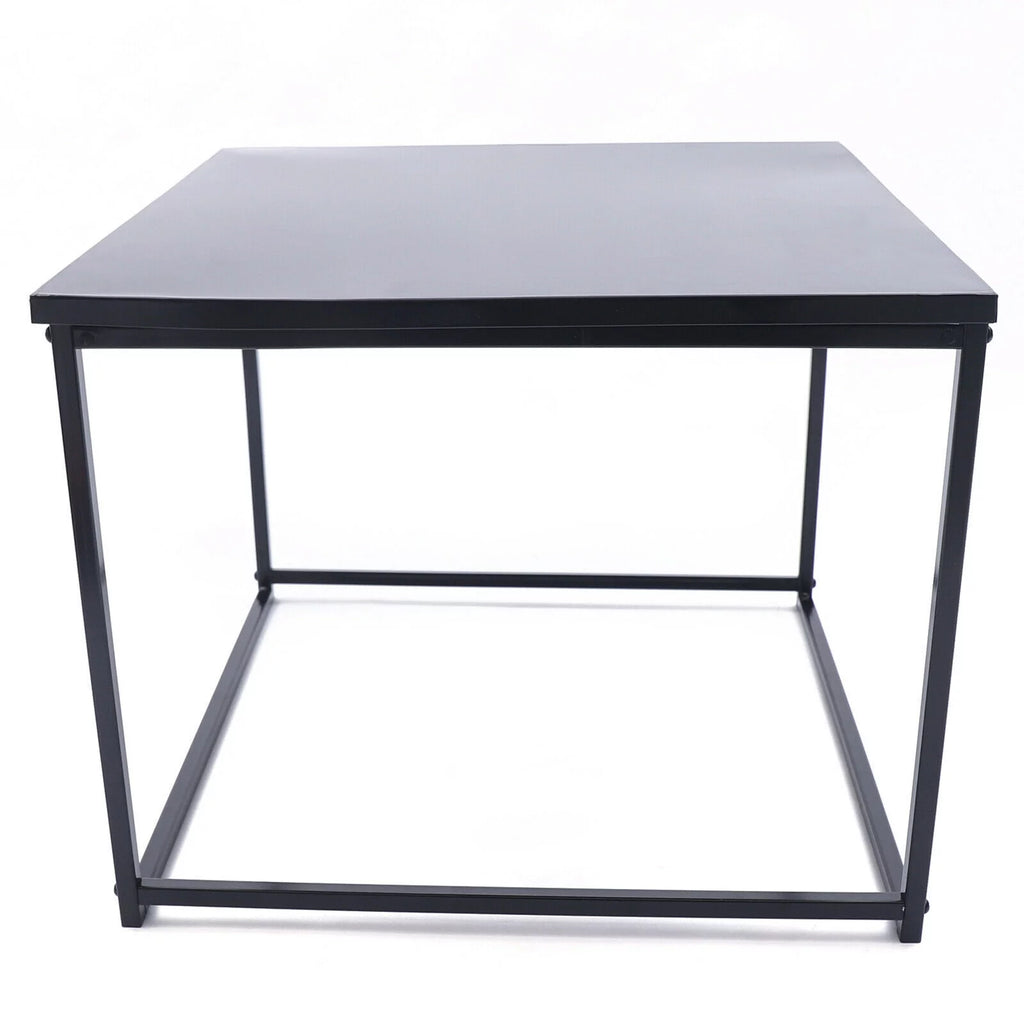 2pcs Black Metal Side Table J852559