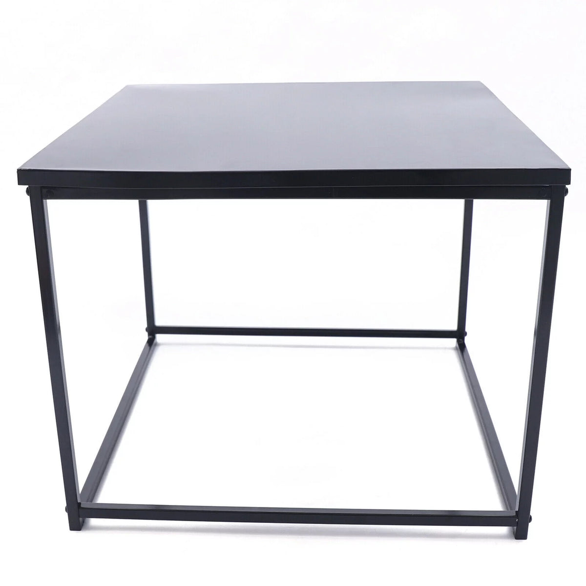 2pcs Black Metal Side Table J852559