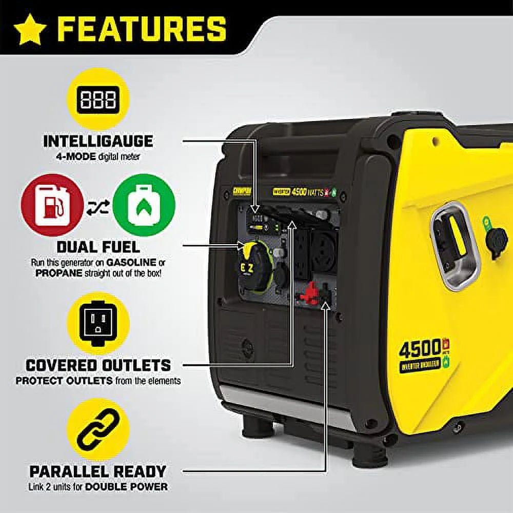 4500-Watt Dual Fuel Portable Inverter Generator Y6979
