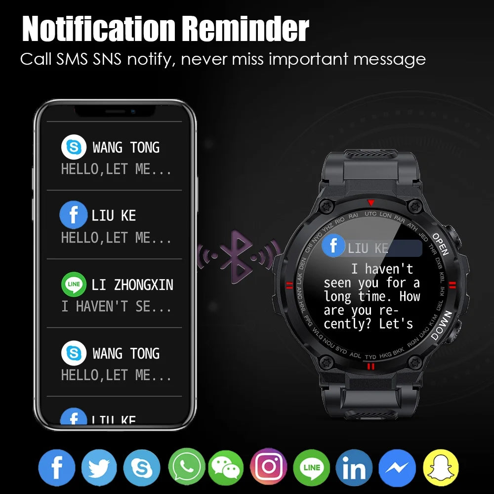 1.3'' HD Touch Screen Tactical Smartwatch K7761