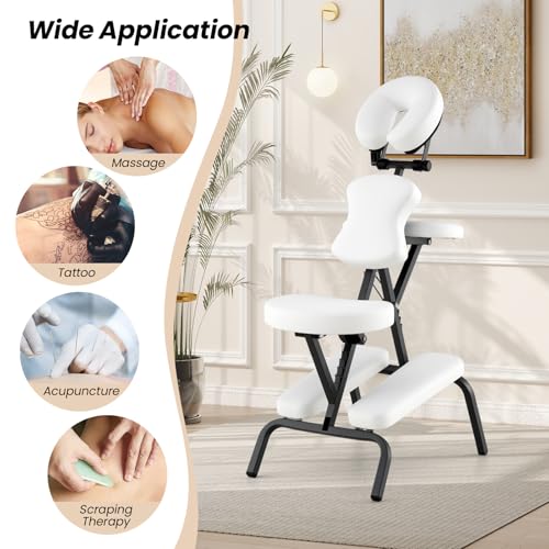 White Portable Massage Chair with Carrying Bag W454