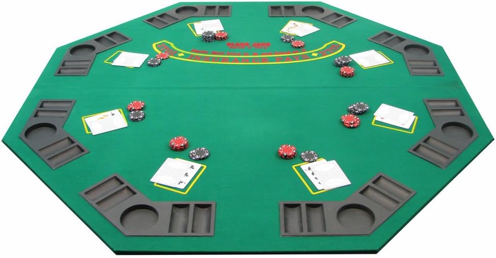 Solid Wood Poker and Blackjack Table Top with Case U97325
