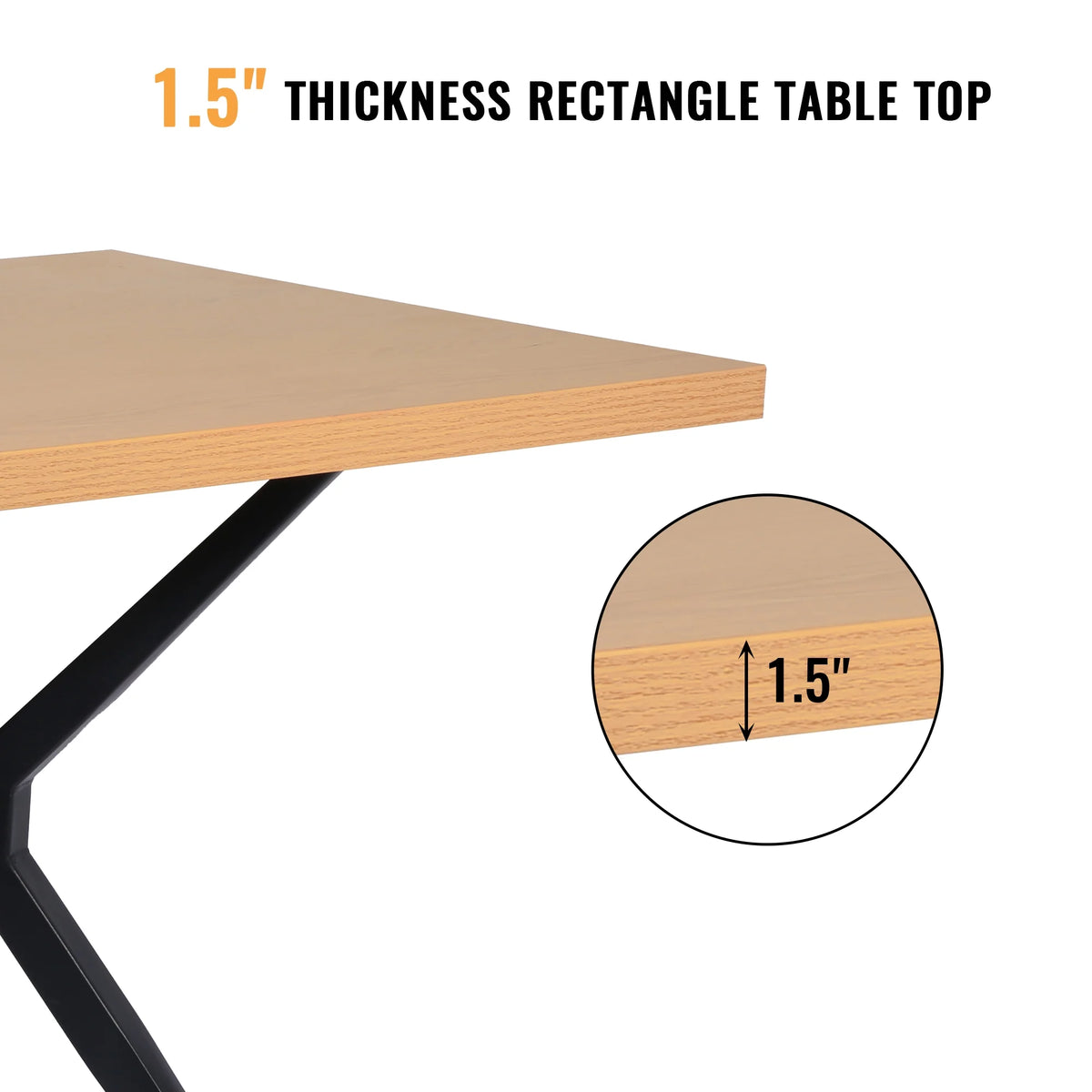 48"x30" Dining Table with Solid Metal Legs P244655