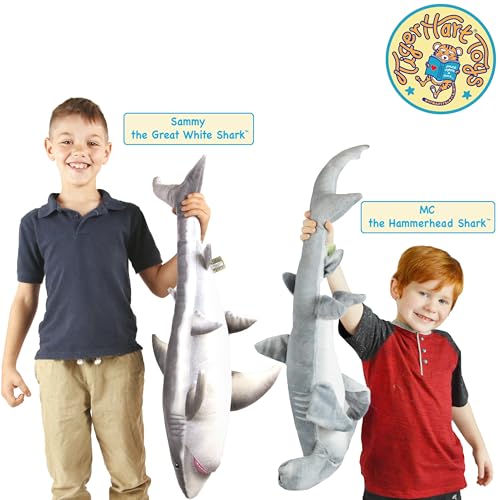 34 Inch Long Great White Stuffed Animal Plush P74302