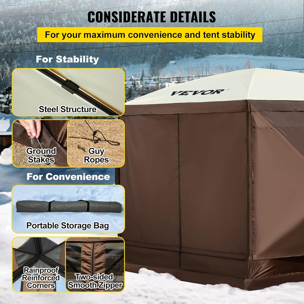 12x12 Foot Pop up Canopy Gazebo with Mesh Window and Carry Bag S17219