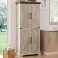9 Shelves 4 Barn Doors Kitchen Pantry Cabinet V8781