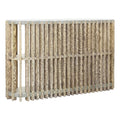 Wood Slat Display Console with Concrete Top N802