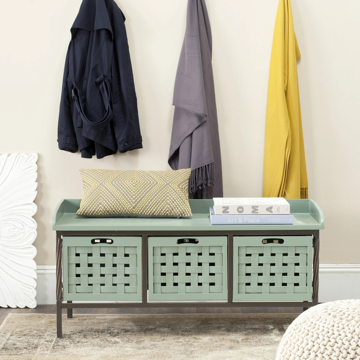 3 Drawer Wooden Storage Bench C880