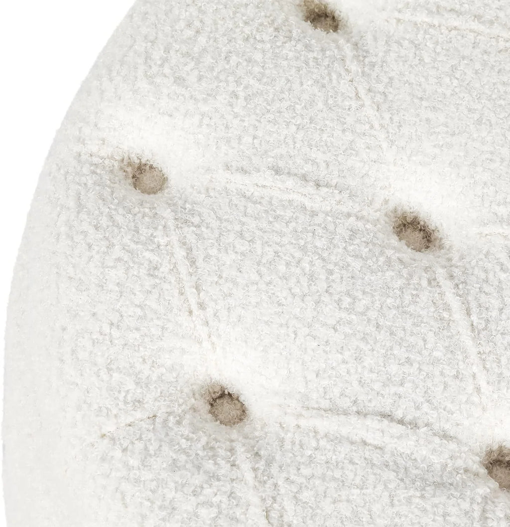 White Round Storage Ottoman S403170
