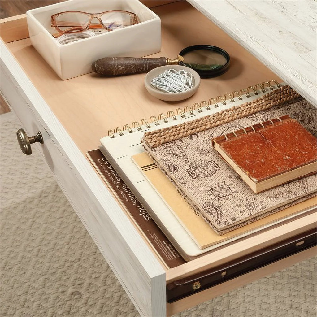 White Plank Finish Executive Desk F53194