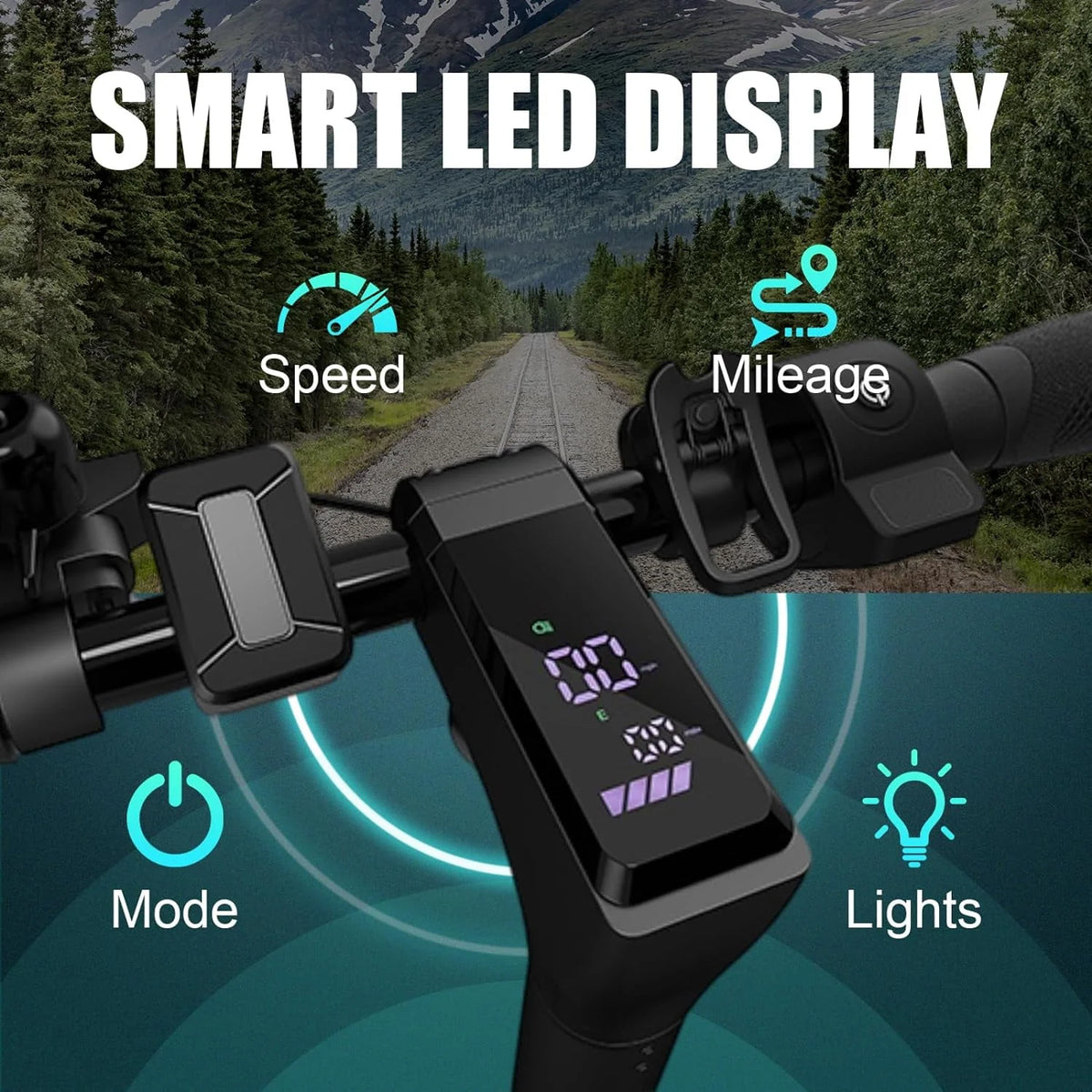 Electric Scooter 350W Motor 9 In Tires 20 mph 20 Miles 265 Lbs Silver C12096