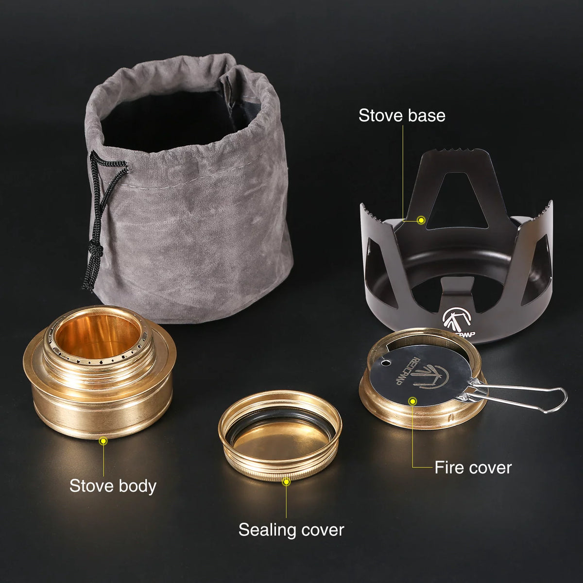 Lightweight Brass Alcohol Stove Burner with Stand O12936