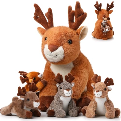 16 Inch Plush Deer Stuffed Animal Set with 4 Little Plush Z628938