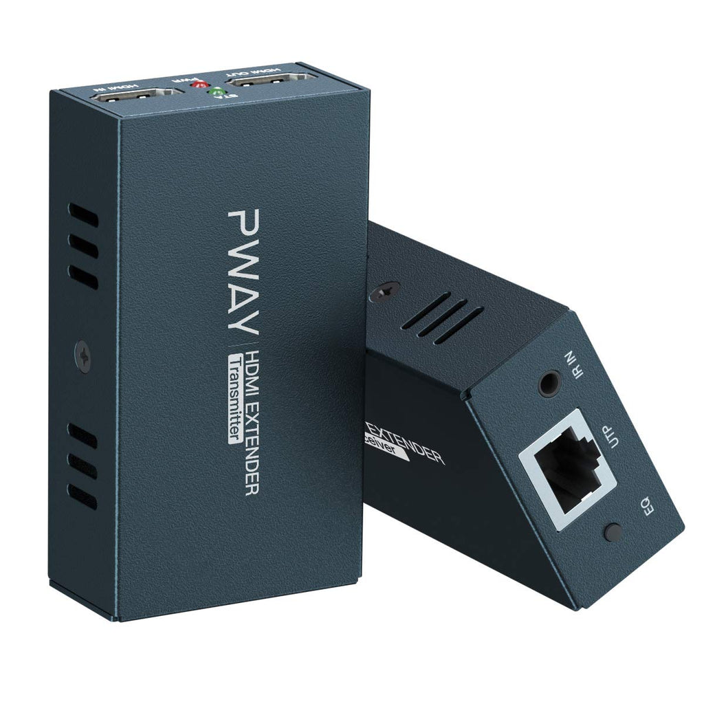 HDMI Extender 50m over Cat 5e 67, Full HD 1080P@60Hz POE EDID Transmitter + Receiver Pack of 2 J9781