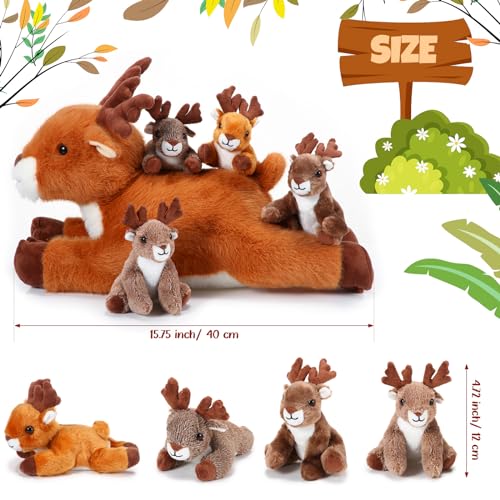 16 Inch Plush Deer Stuffed Animal Set with 4 Little Plush Z628938