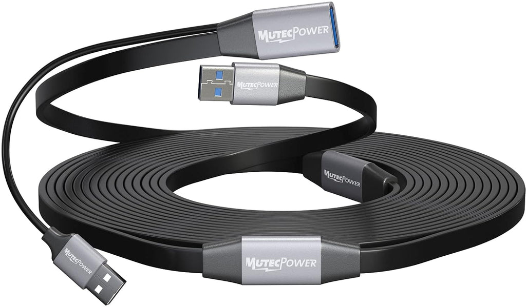 Black 50 Feet Active USB 3.0 Male to Female Extension Cable with 2 Boosters B557795